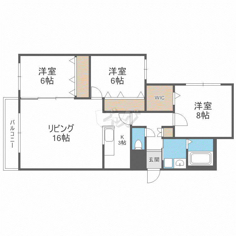 PRESTIGE27(3LDK/2階)の間取り写真