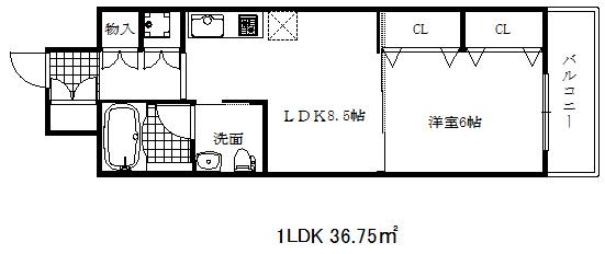 レジーナ(1LDK/7階)の間取り写真