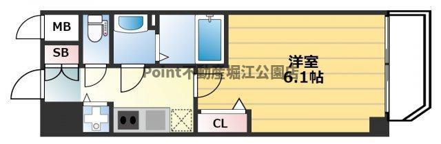 N77UMEDA(1K/7階)の間取り写真