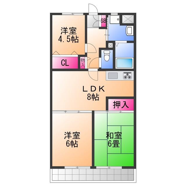 サンメゾンイズミ(3LDK/3階)の間取り写真