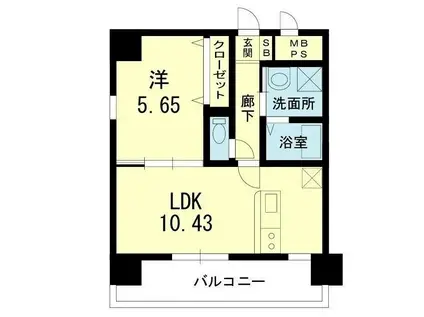 ロマージュ上通並木坂(1LDK/4階)の間取り写真