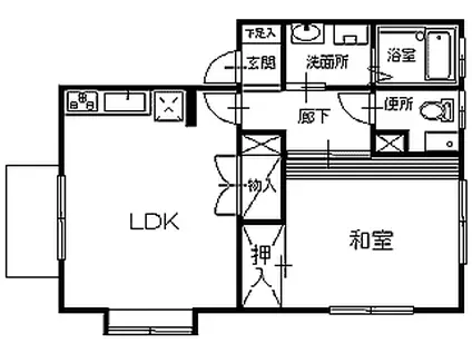 コーポYOU A(1LDK/2階)の間取り写真