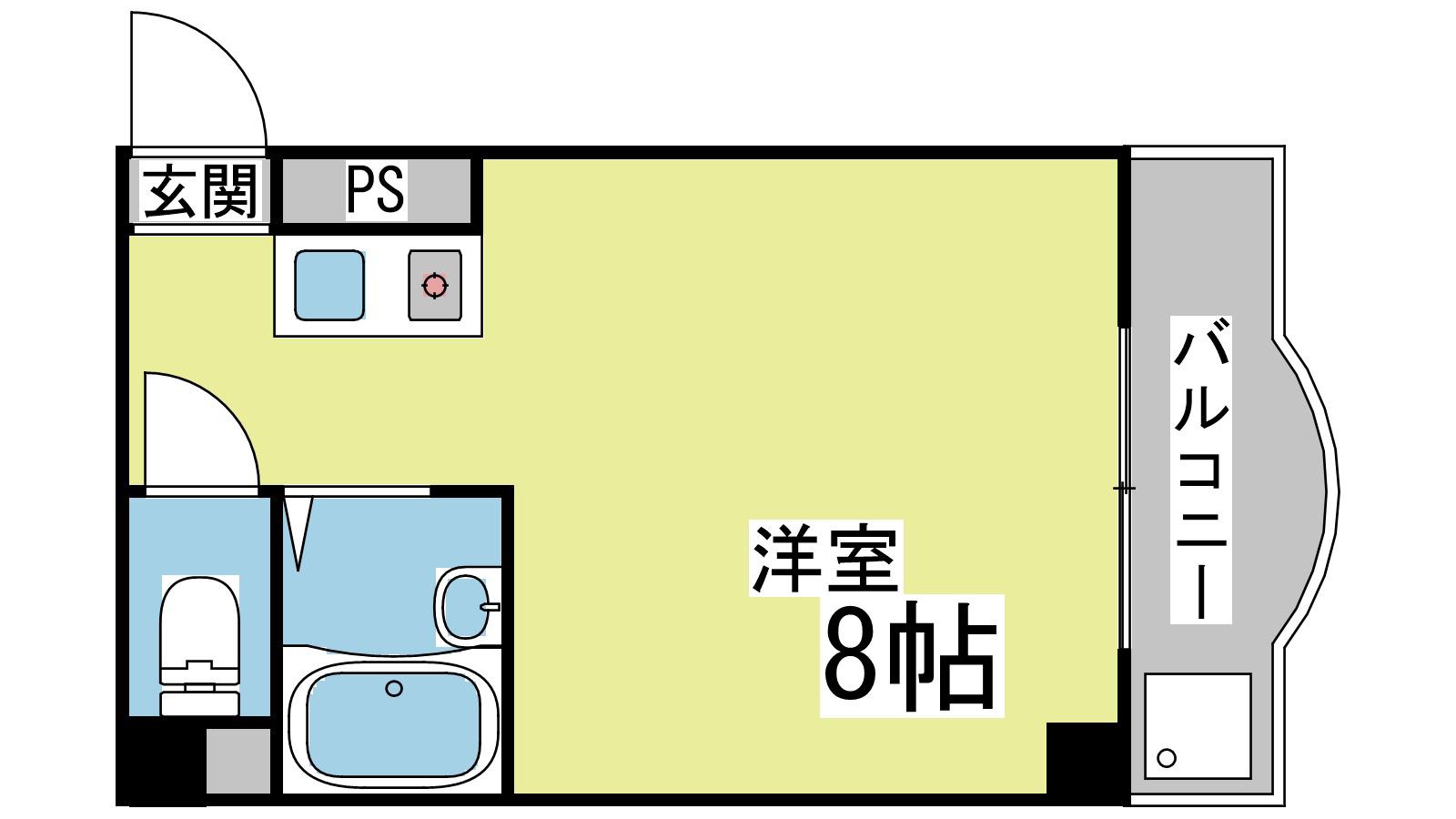 三景マンション(1K/1階)の間取り写真