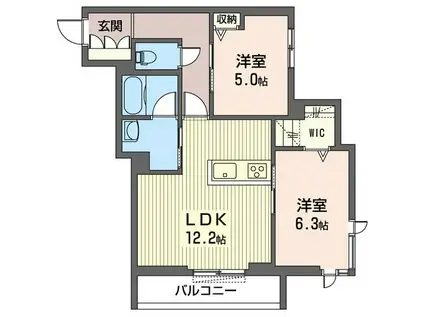 リヴェール(2LDK/2階)の間取り写真