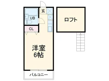 ニューアローズMI(ワンルーム/1階)の間取り写真