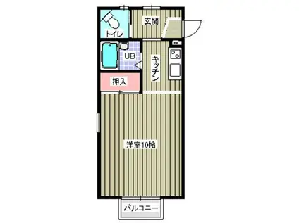 コンフォート上田(ワンルーム/1階)の間取り写真