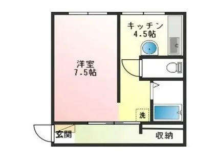 多恵第1ビル(1K/1階)の間取り写真