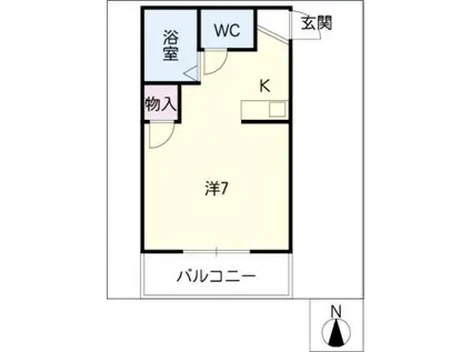 パストラル北山(ワンルーム/1階)の間取り写真
