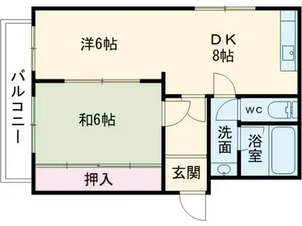 小松里マンション(2DK/5階)の間取り写真