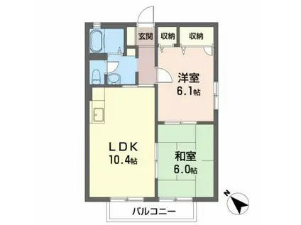 サンカーサ矢三(2LDK/1階)の間取り写真