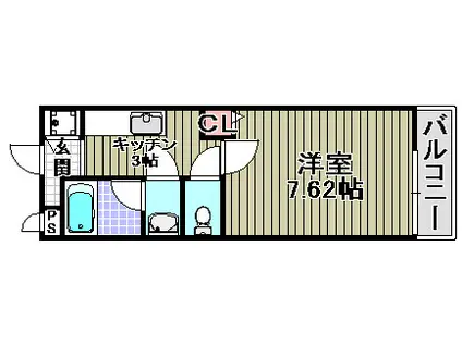 パレス花紋(1K/2階)の間取り写真