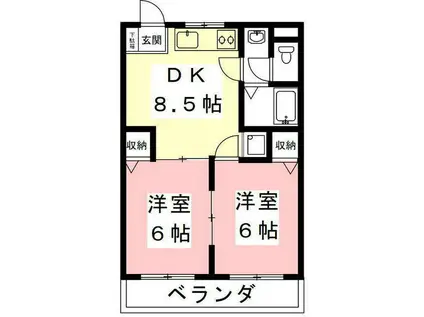 メゾン新明(2DK/2階)の間取り写真