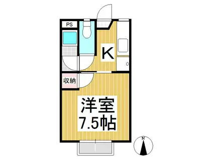 パークハイツ上田A(1K/1階)の間取り写真