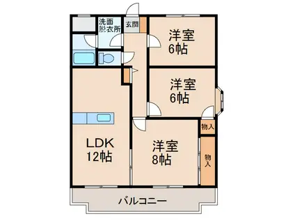 アバンセΒ(3LDK/3階)の間取り写真