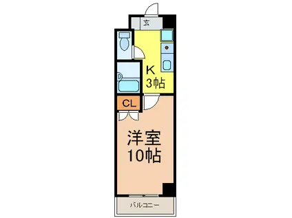 カーサ新栄(1K/4階)の間取り写真