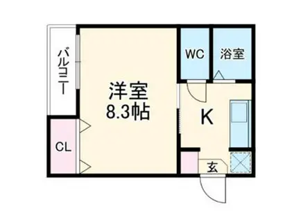 オークハウス桜(1K/3階)の間取り写真