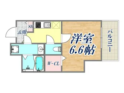 ファーストフィオーレ尼崎ウエスト(1K/11階)の間取り写真