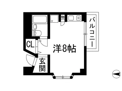 ロイヤルコート上池田(ワンルーム/3階)の間取り写真