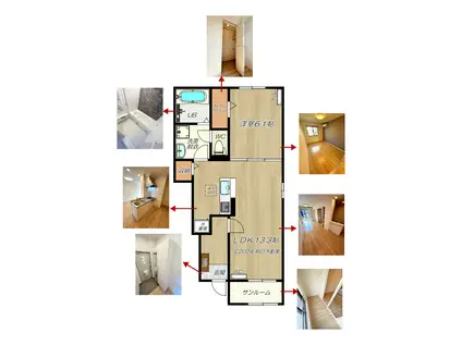 GENTLY SHINE II(1LDK/1階)の間取り写真