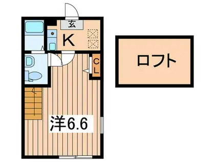 ブリックコート横浜(1K/1階)の間取り写真