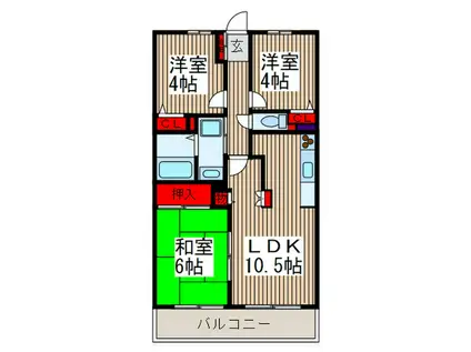 マ・メゾン寿(3LDK/5階)の間取り写真