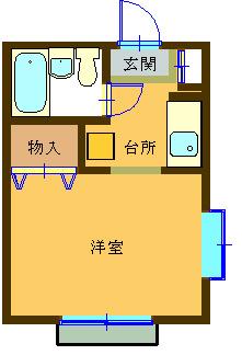 コーポ寿(1K/1階)の間取り写真