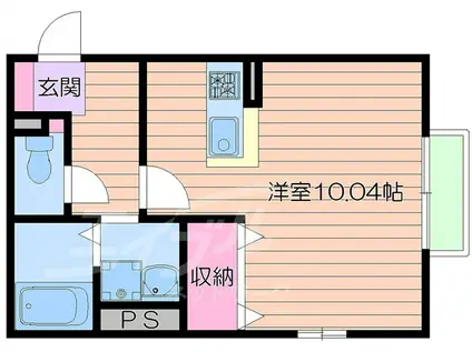 ボヌール(ワンルーム/1階)の間取り写真