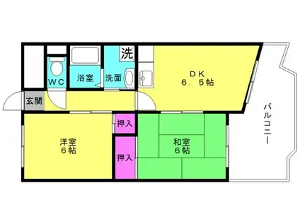 ハイムマツモト(2DK/3階)の間取り写真