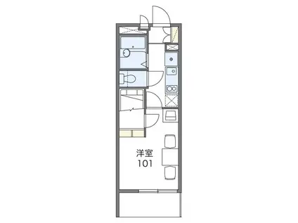 レオパレスサンライズII(1K/2階)の間取り写真