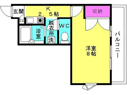 ネクストステージ福吉台(1K/3階)の間取り写真