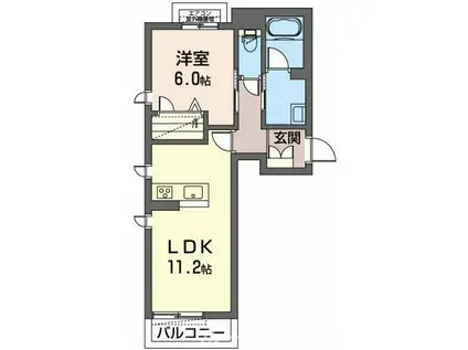 ビューテラスイズミ(1LDK/2階)の間取り写真