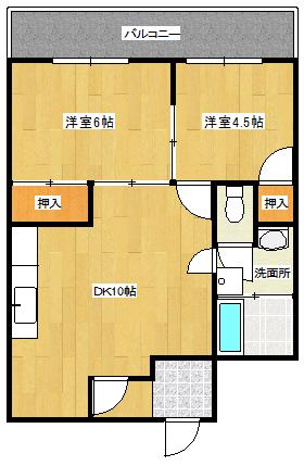 第三松本マンション(2LDK/3階)の間取り写真