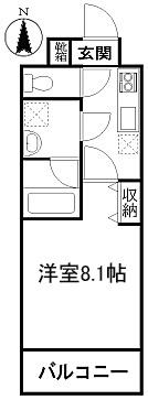 ソラーレ新城(1K/2階)の間取り写真