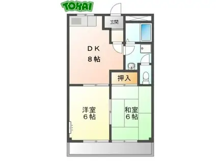 サンパレスSAKAI(2DK/3階)の間取り写真