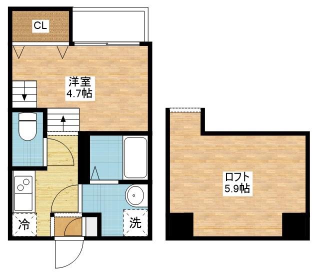 MODERN PALAZZO 戸石BRILLER(1SK/1階)の間取り写真