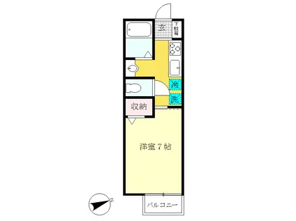 インプレス鎌倉II(1K/1階)の間取り写真