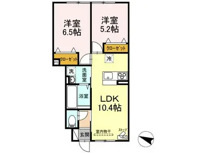 エパティーク(2LDK/1階)の間取り写真