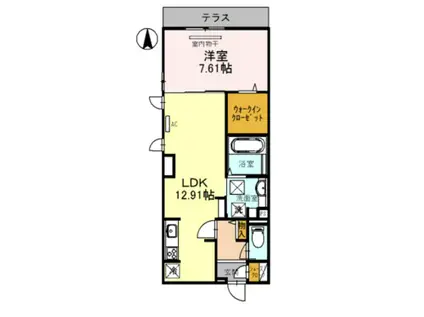 セントラルポー(1LDK/1階)の間取り写真