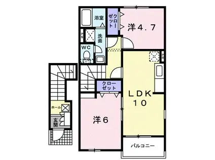 ラフィーネII(2LDK/2階)の間取り写真