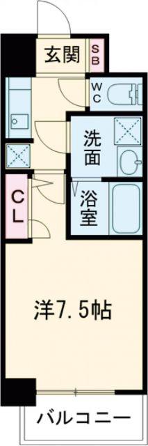 S-RESIDENCE堺浜寺BROAD(1K/3階)の間取り写真