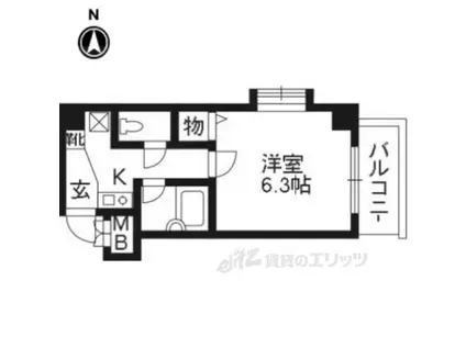 ベラジオ四条堀川(1K/7階)の間取り写真
