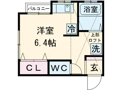 ピコットさつき野(1K/2階)の間取り写真