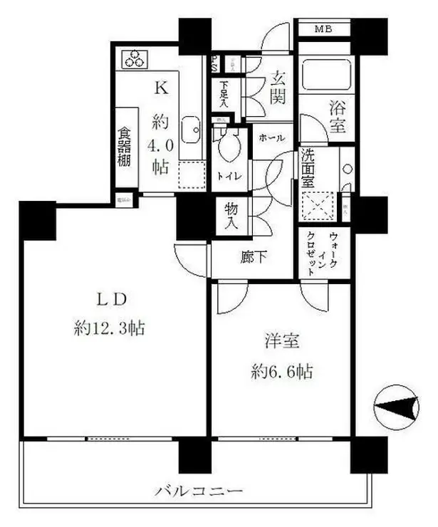 リバーポイントタワー 11階階 間取り