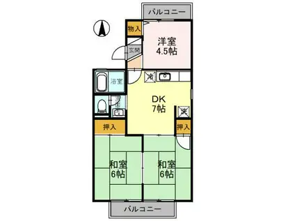 セジュール ポロア(3DK/1階)の間取り写真