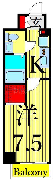 S-RESIDENCE尾久AZURE(1K/4階)の間取り写真