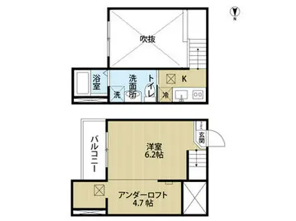 ステラ川西(ワンルーム/1階)の間取り写真