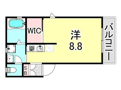 EXSONIA湊川(ワンルーム/3階)の間取り写真