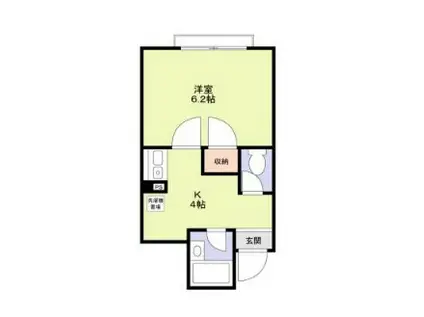 メゾンダテ(1K/3階)の間取り写真