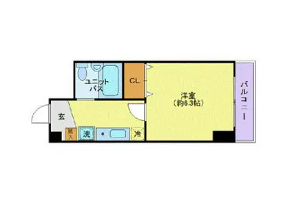 スクエア千駄木(1K/6階)の間取り写真