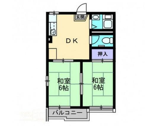 タウニィ青江(2DK/2階)の間取り写真